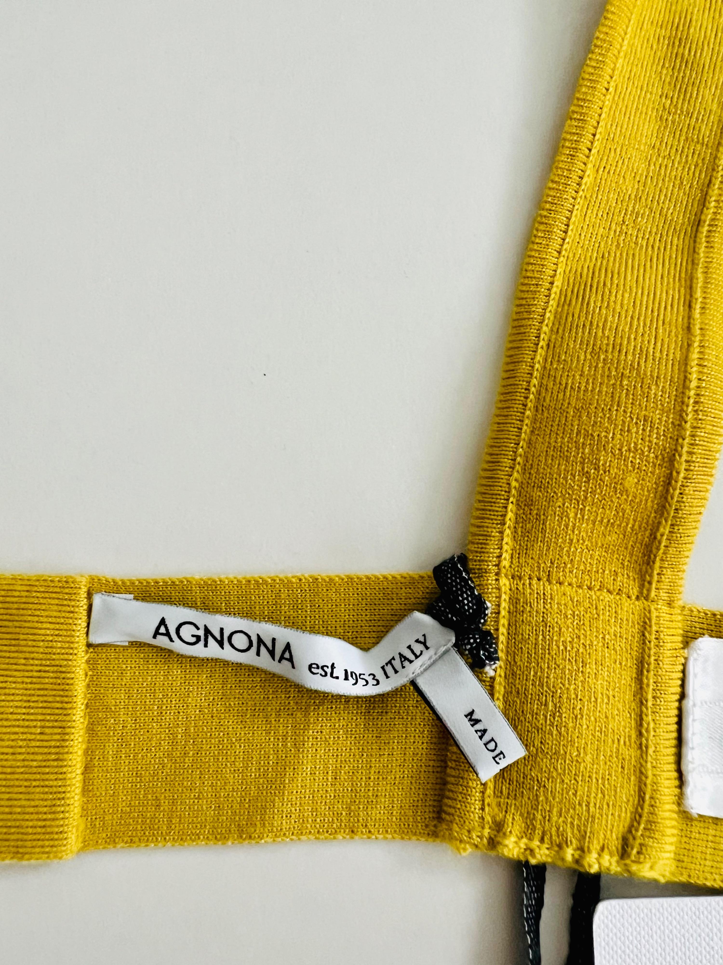 Yellow Cashmere Knit Triangle Bralette