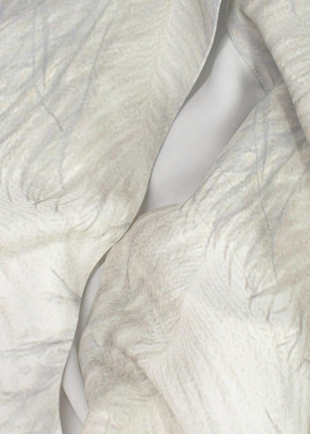 Victoria Beckham Digital Feather Print Scarf Neck Blouse