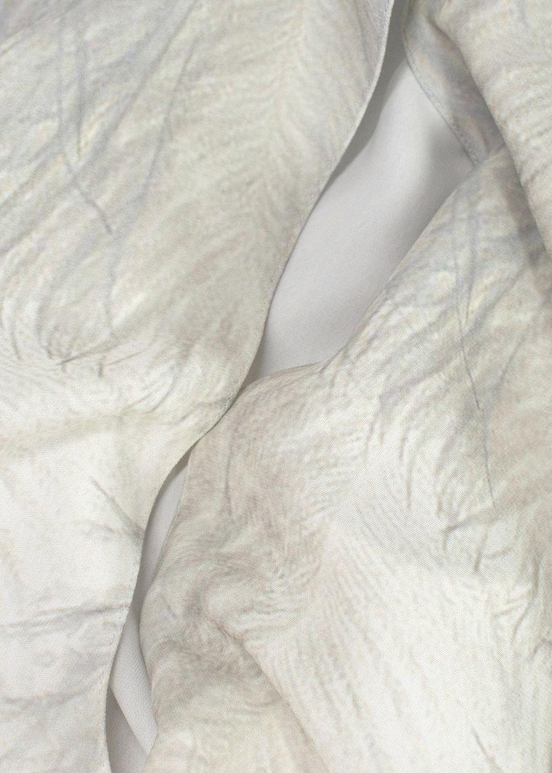 Victoria Beckham Digital Feather Print Scarf Neck Blouse