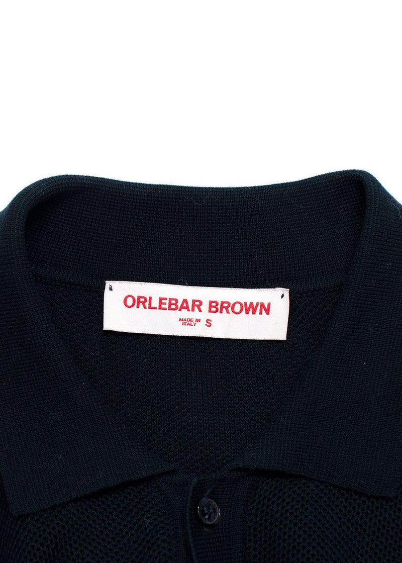 Orlebar Brown Black Short Sleeve Polo