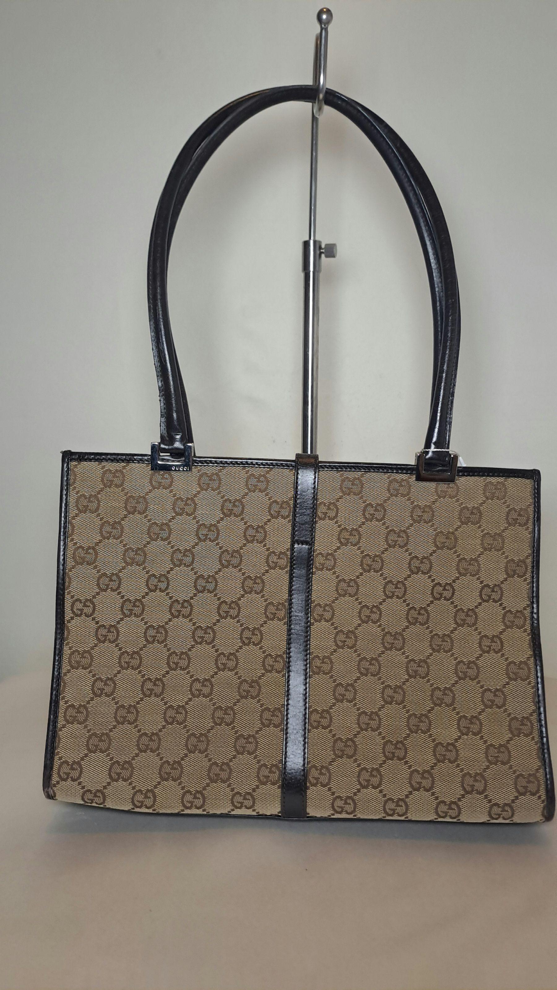 Gucci Vintage Brown Monogram Jackie Shoulder Bag