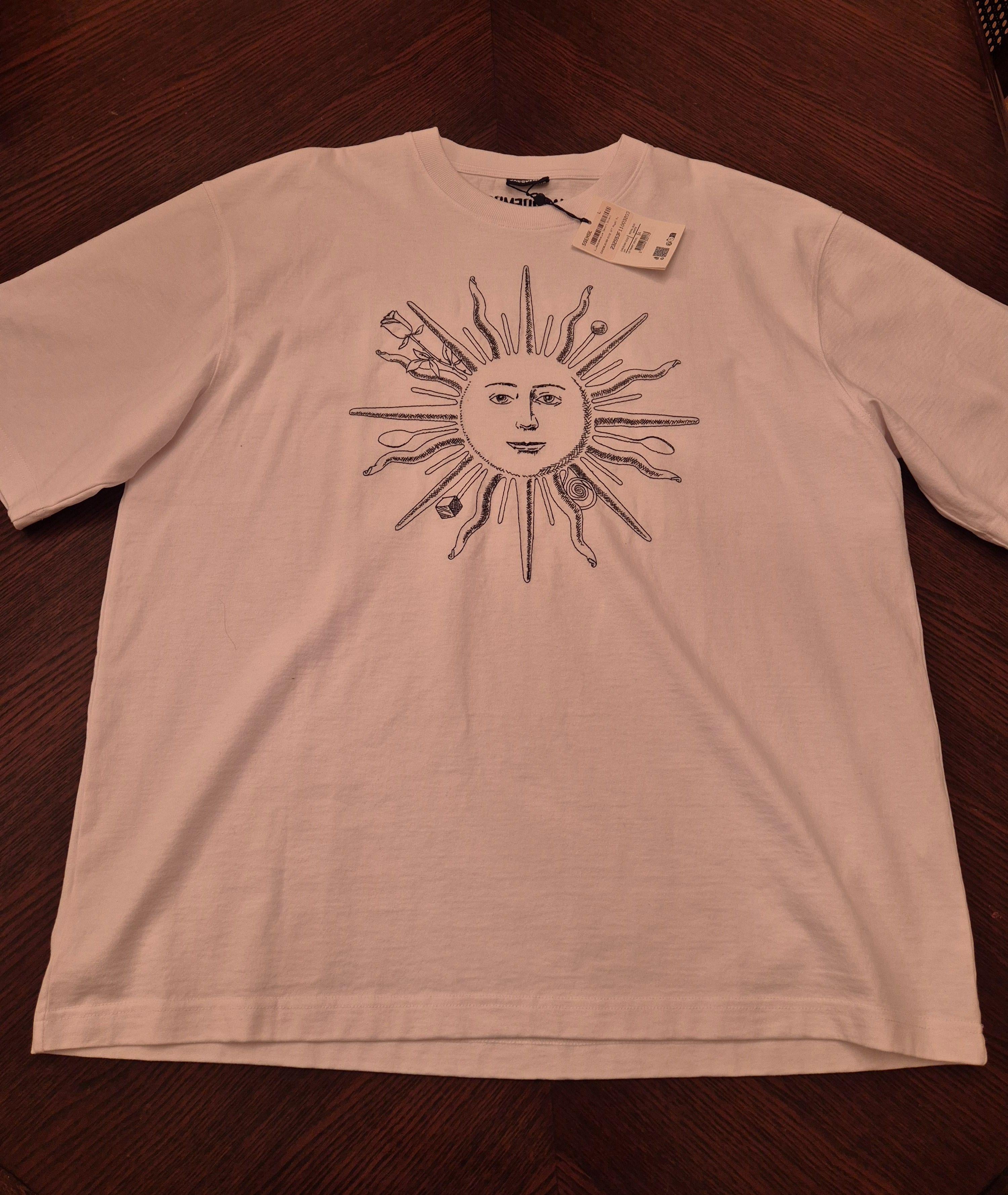 Jacquemus Sun Print White Cotton T-Shirt