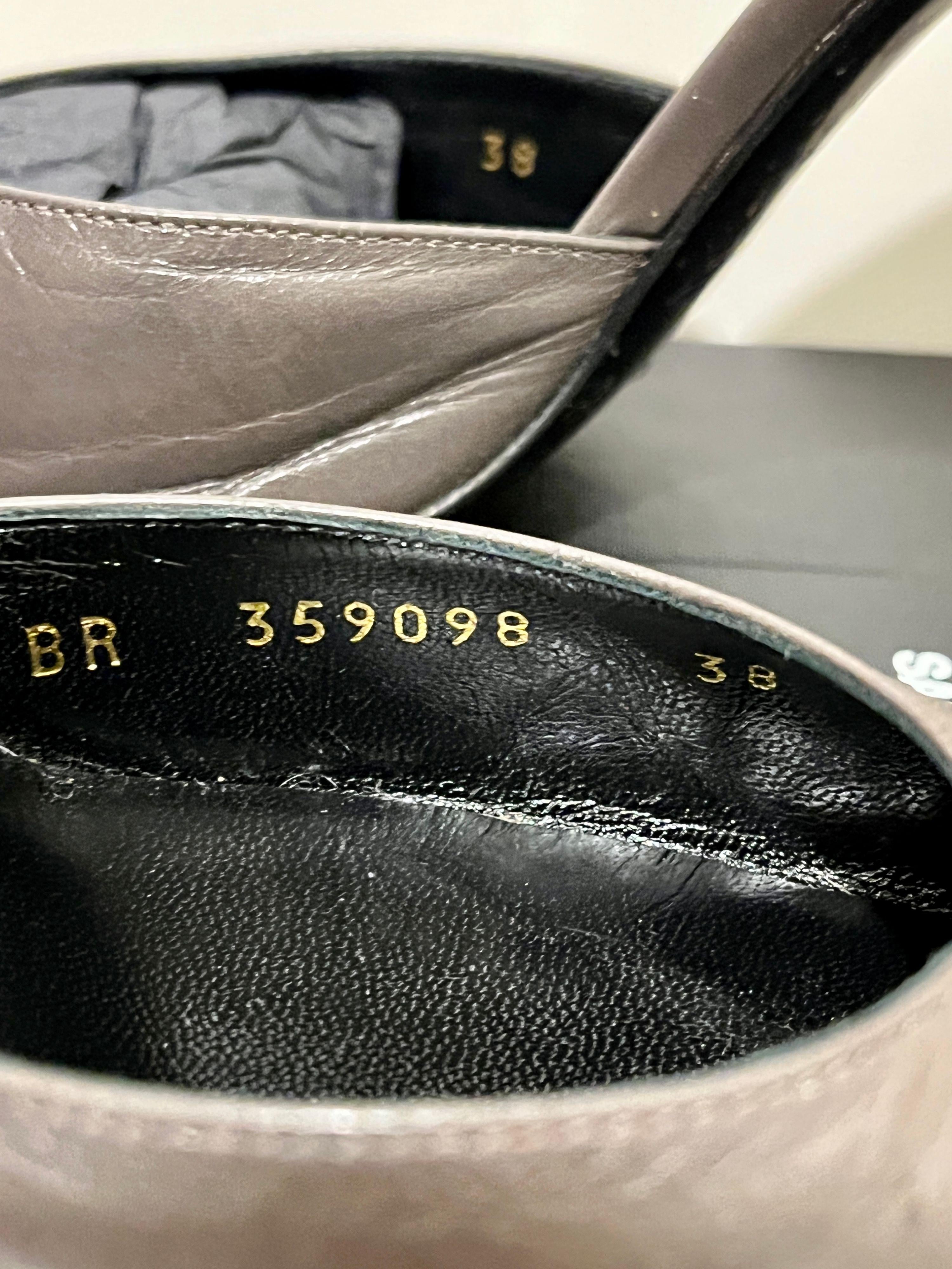Grey Leather D'Orsay 105 Pumps