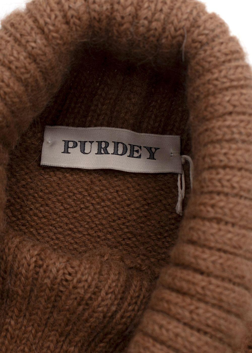 Purdey Camel Turtle Neck Alpaca Knit Shrug