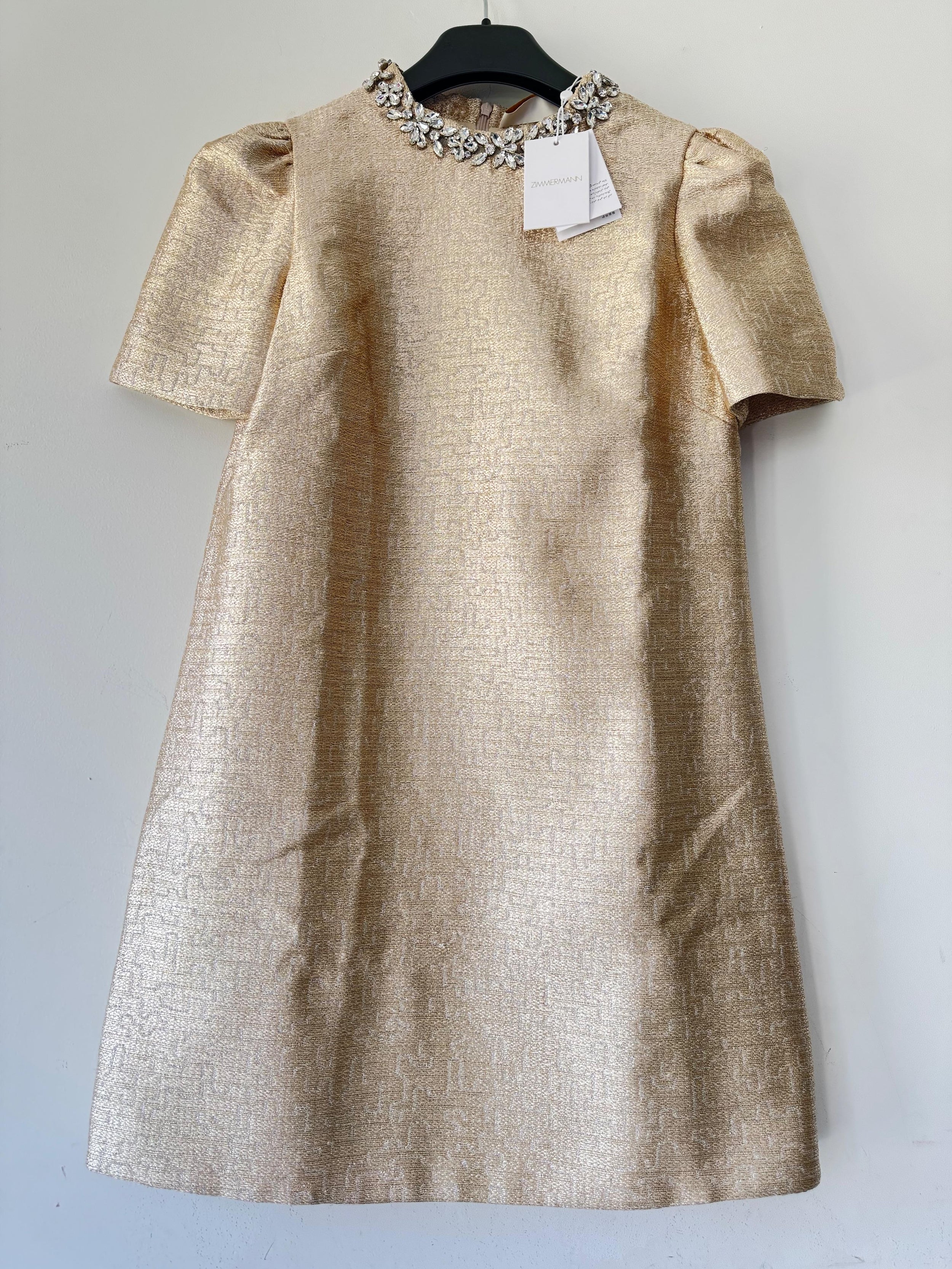 Zimmearmann Gold Crush Shift dress