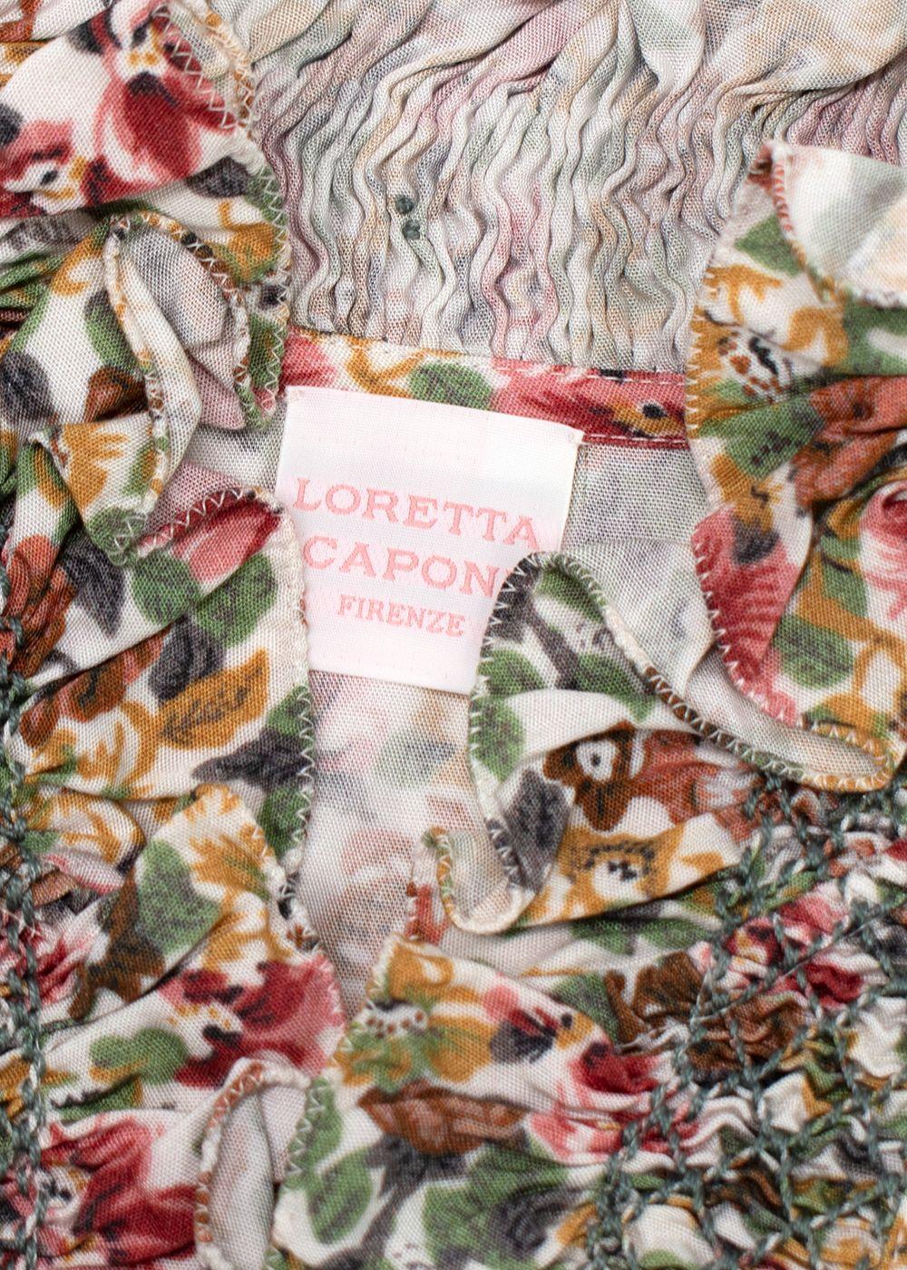 Loretta Caponi Floral High Neck Donatella Blouse