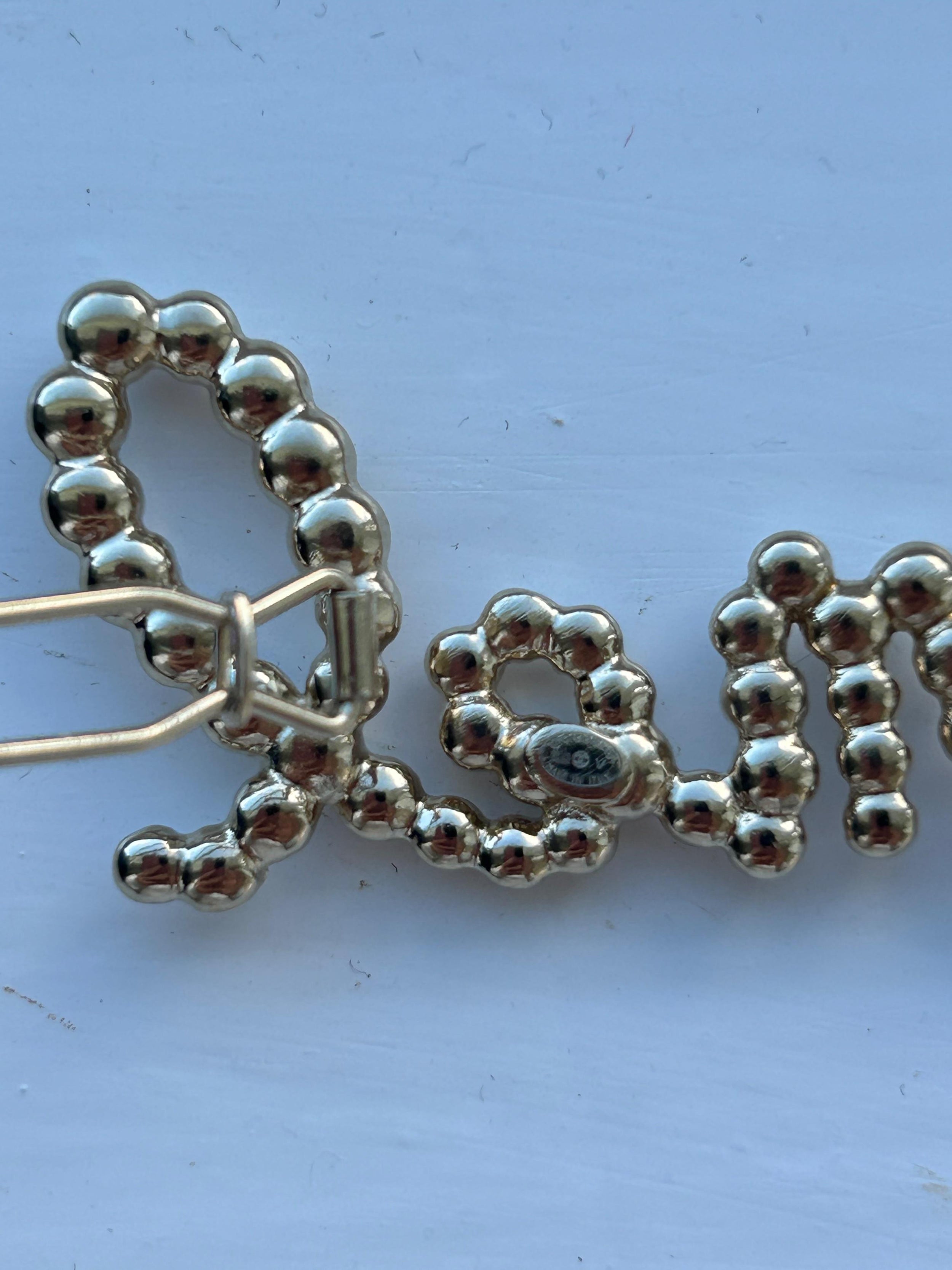 Chanel Faux Pearl Logo Hair Clip