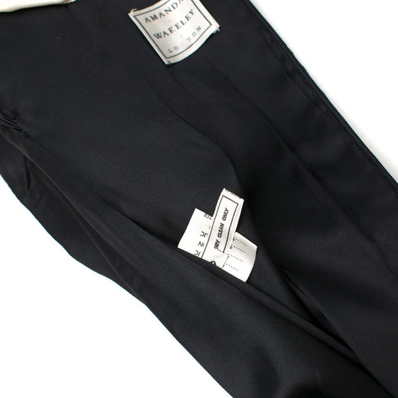 Amanda Wakeley Black Velvet Dress with White Silk Insert