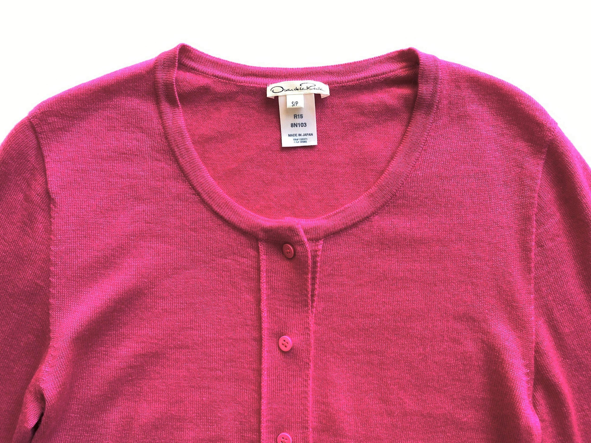 Pink Silk-Cashmere Cropped Fine Knit Cardigan