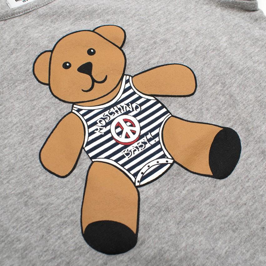 Moschino Baby Grey Teddy Bear Print T-shirt