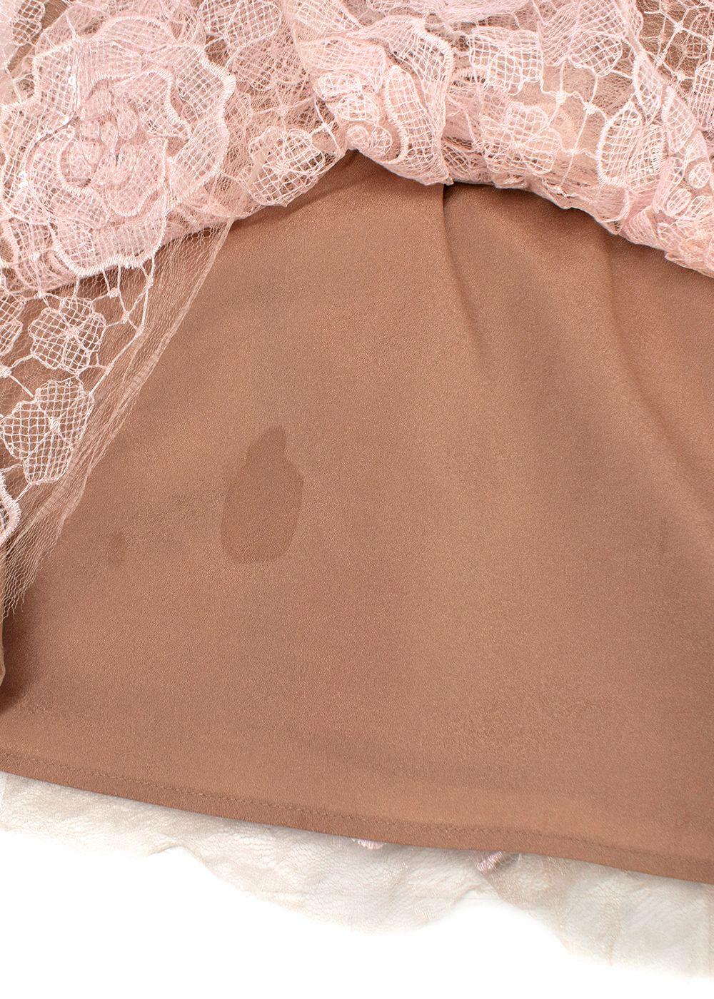 Self Portrait Light Pink Floral Lace Starlet Mini Dress