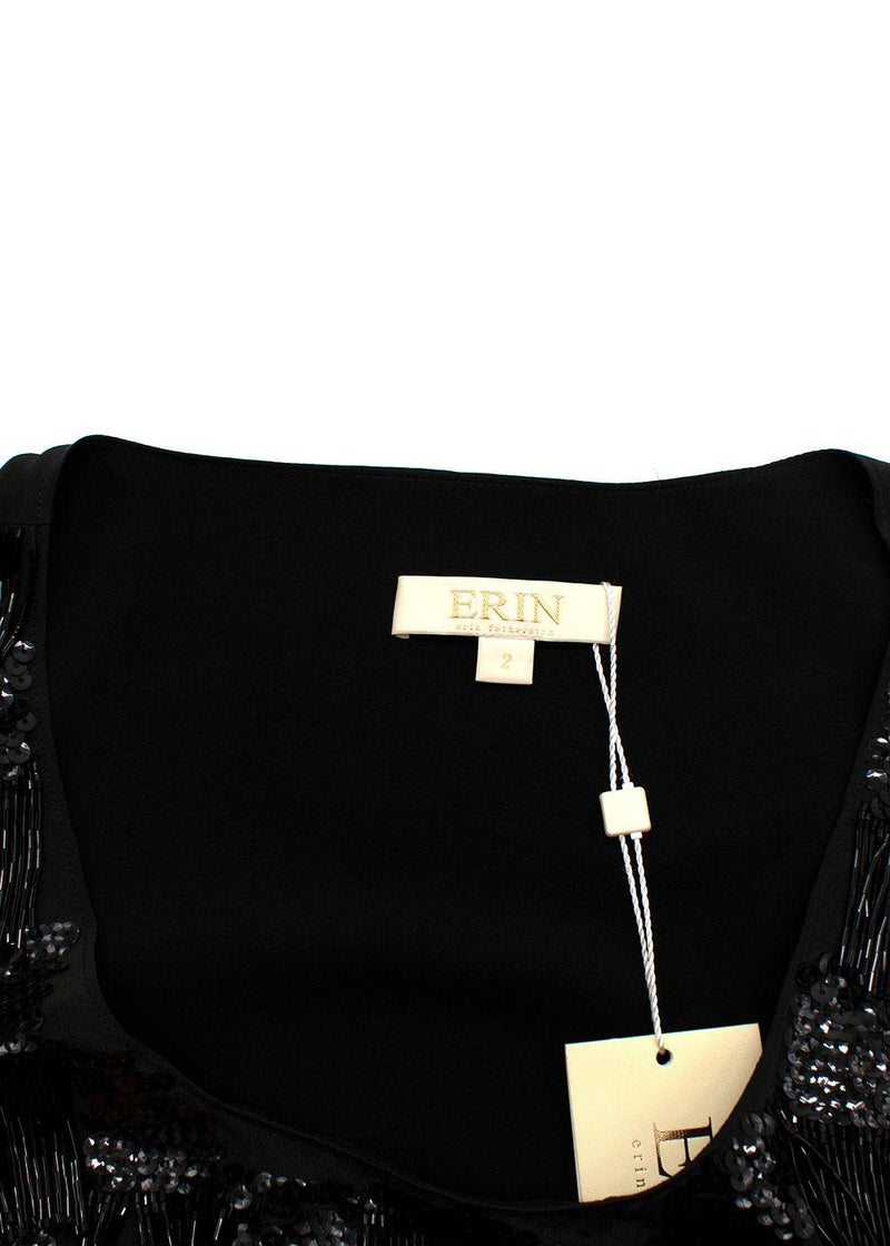 Erin Fetherston Black Beaded Flapper Dress