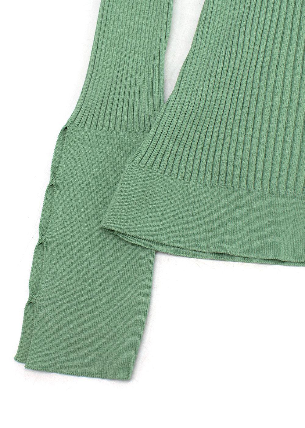 Jacquemus Sage Green Tordu Cold Shoulder Cardigan