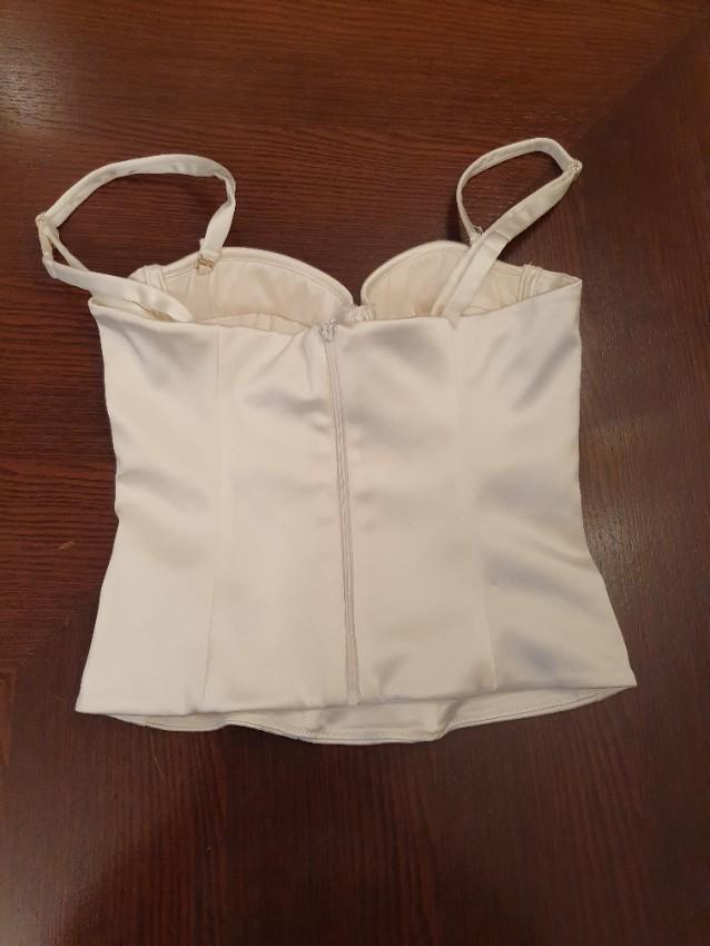 P.A.R.O.S.H White Satin Cropped Bustier