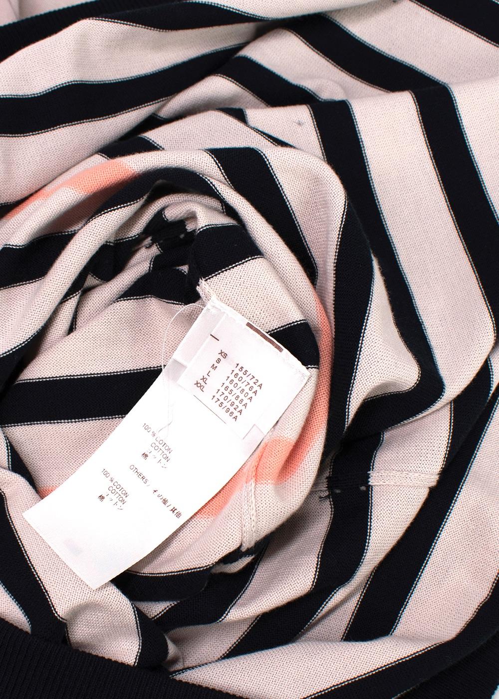 Louis Vuitton Beige Striped Tie-neck Dress