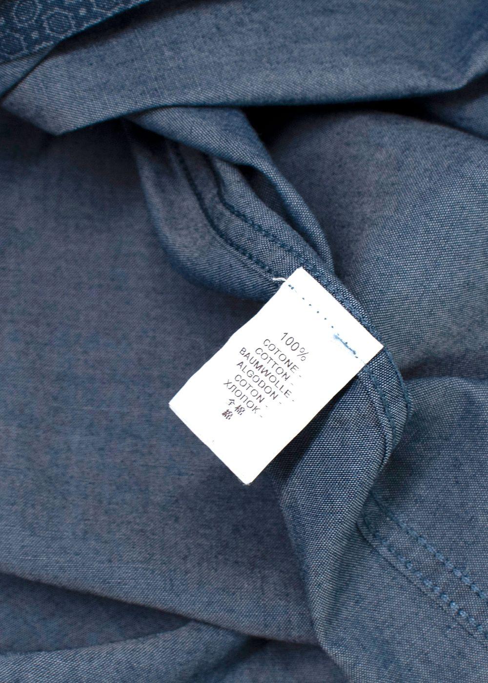 Brunello Cucinelli Blue Cotton Patterned Shirt