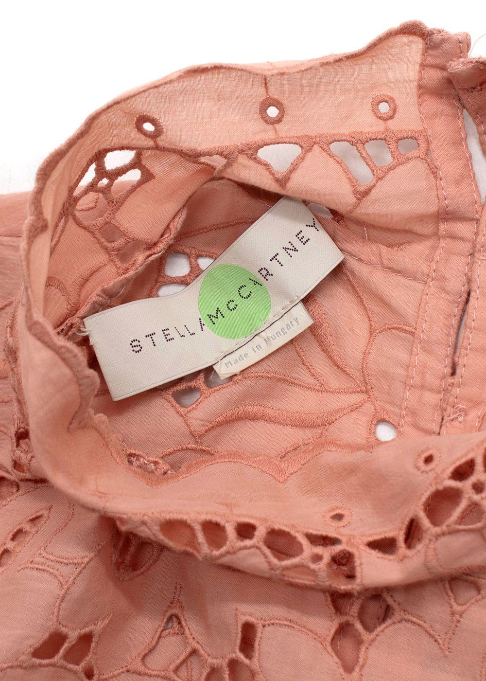 Stella McCartney Salmon Pink Broidere Anglais Blouse