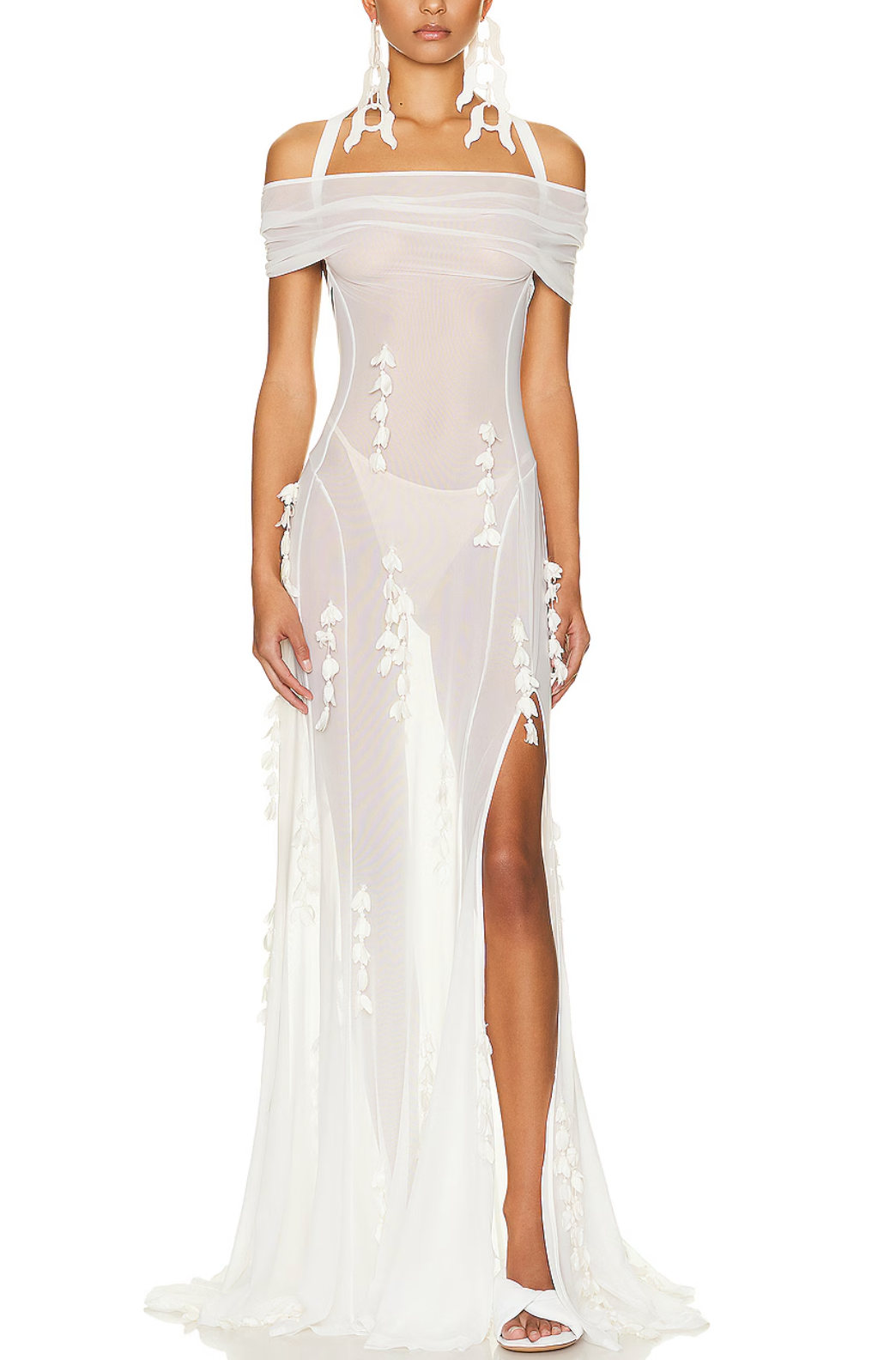 Jacquemus White La Robe Mazzolu Maxi Dress