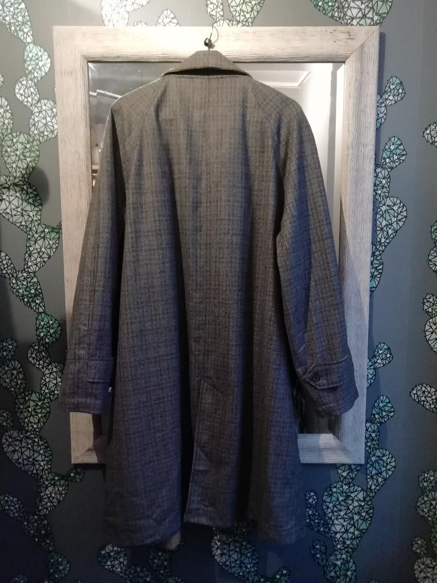 Lanvin Grey Check Tweed & Tan Reversible Mac
