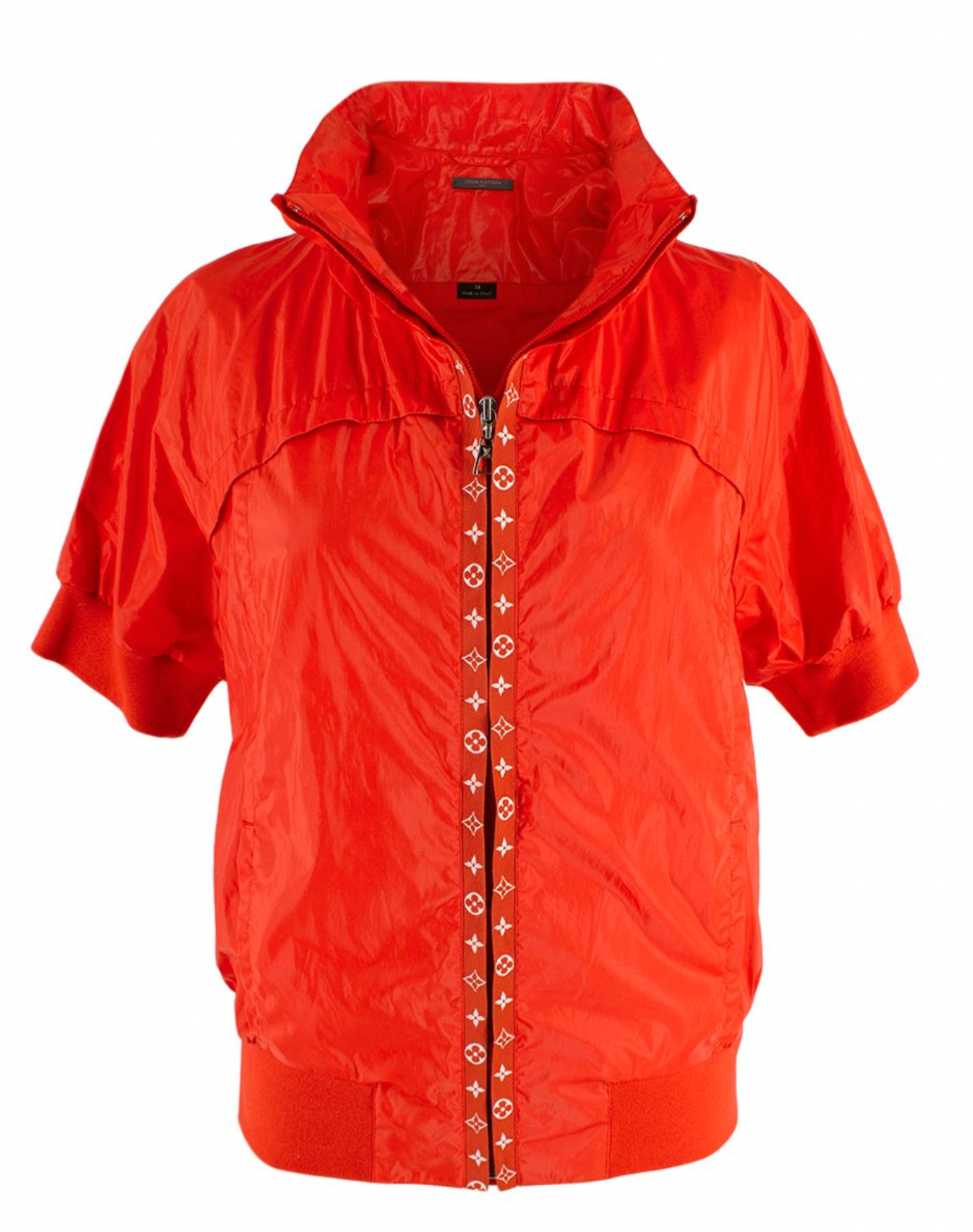 red sports zipper coat