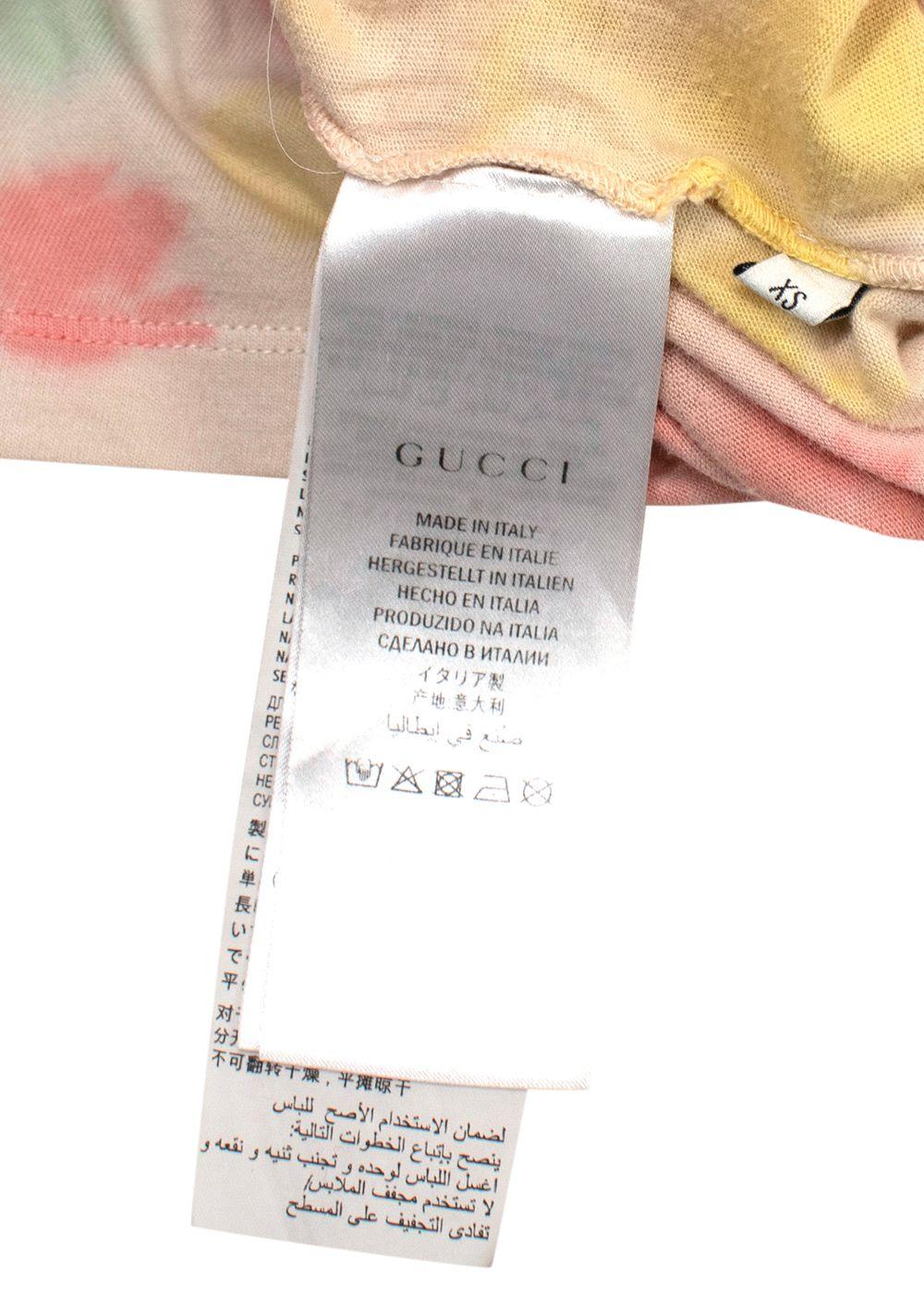 Gucci Cream Multicolour Tie-dye Logo T-Shirt
