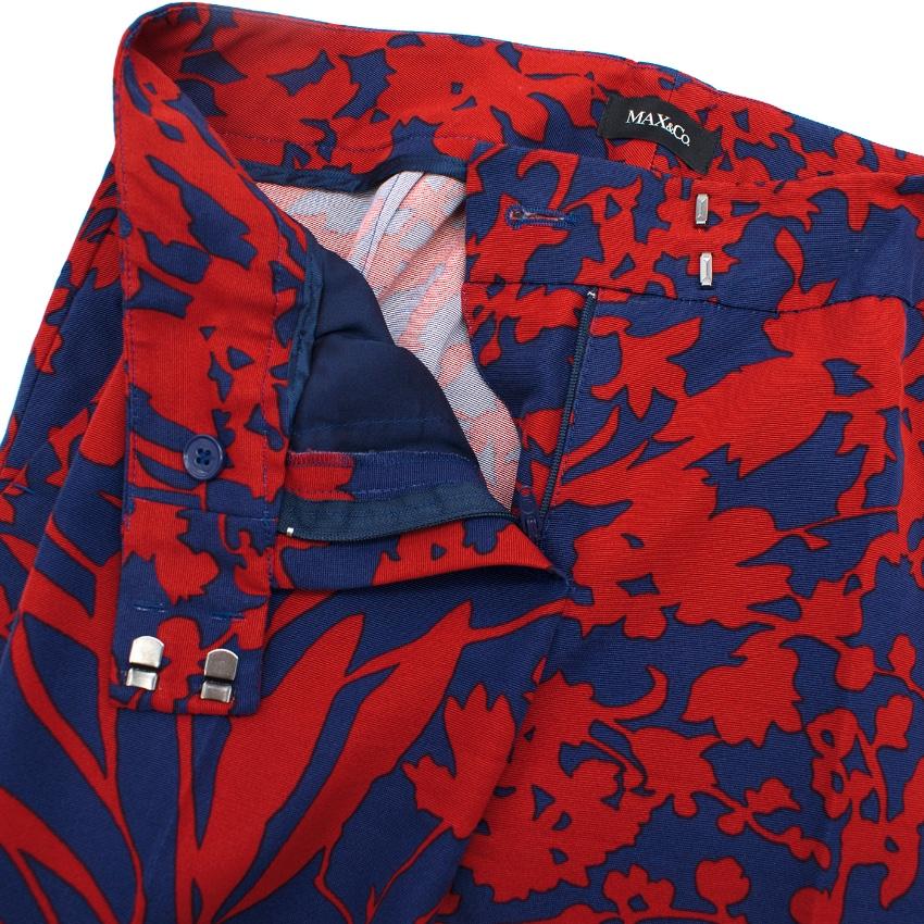 Max & Co Floral-Print Cropped Tapered Trousers