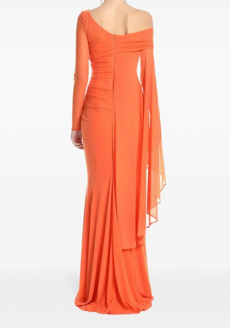 Talbot Runhof Asymmetric Metallic Gown