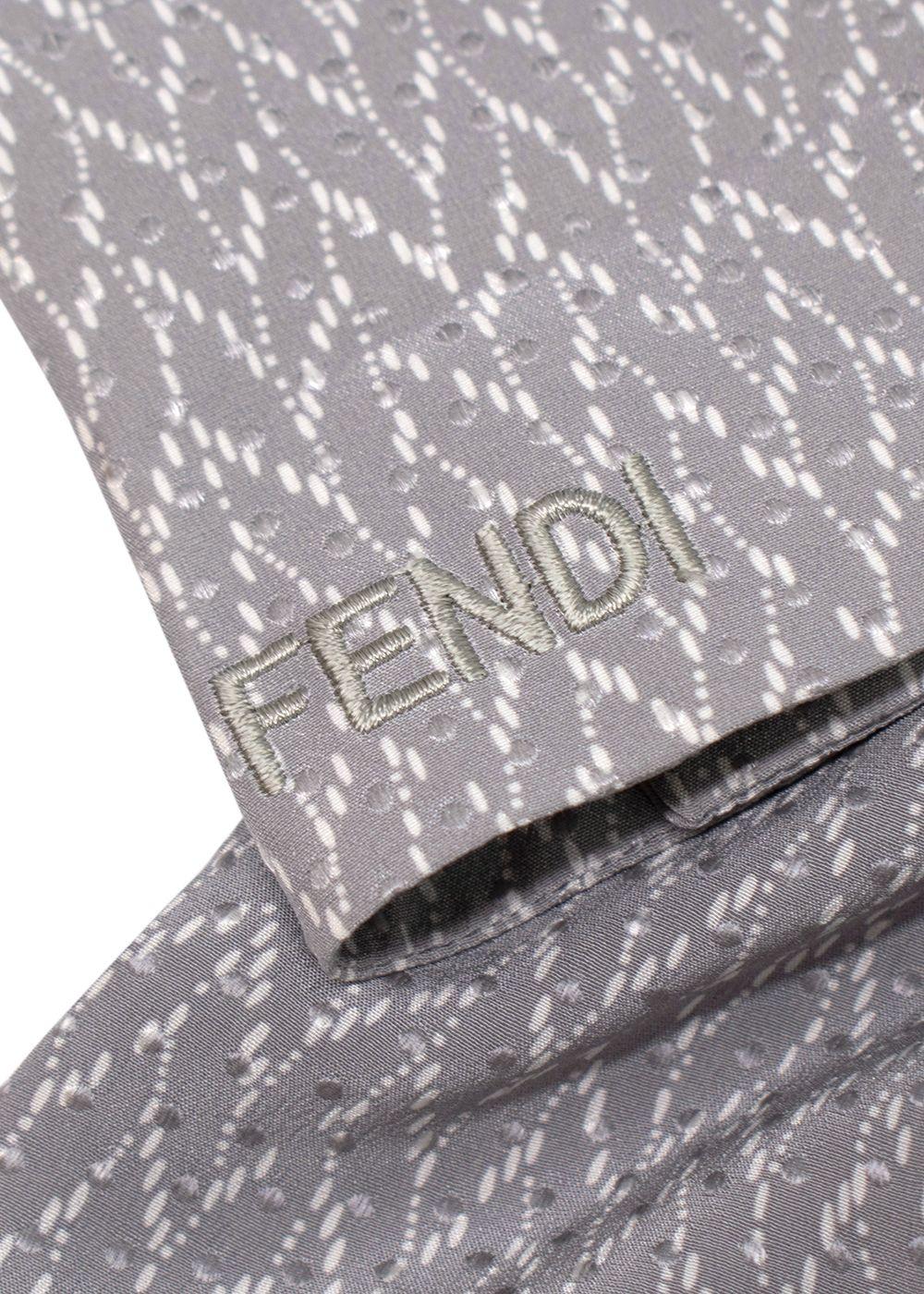 Fendi Silk Grey & White Longline Shirt