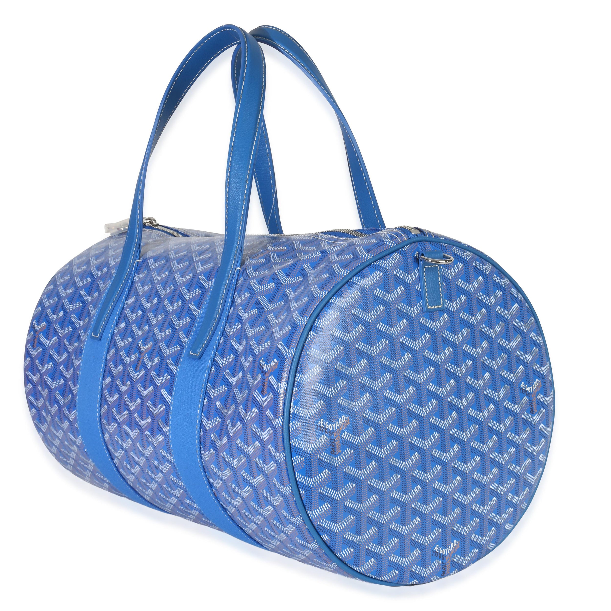 Goyard Sky Blue Goyardine Barrel 40 Sports Bag