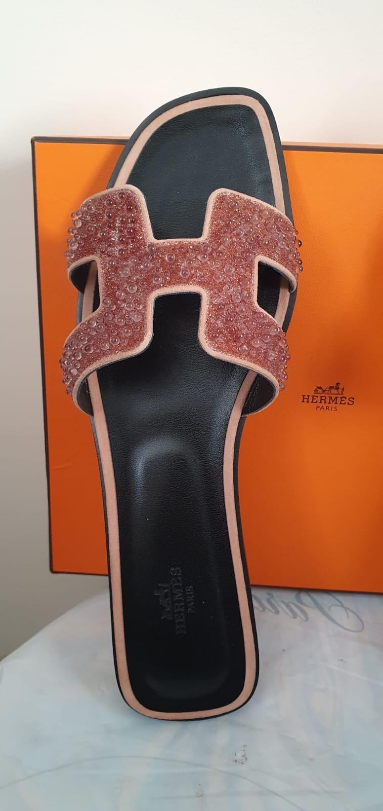 Hermes Embellished Oran Sandals