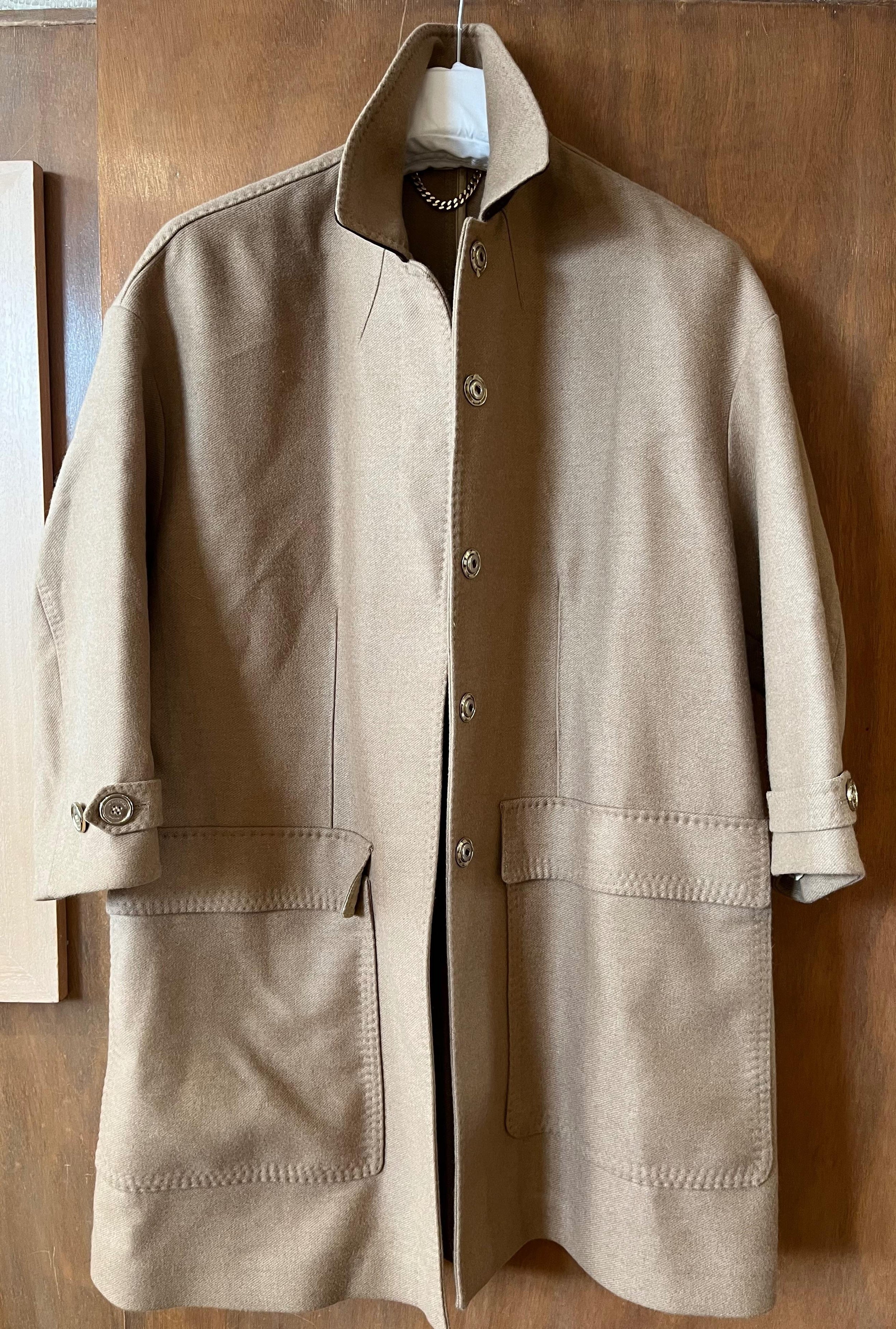 Burberry Beige Camel Hair Single Breasted Coat