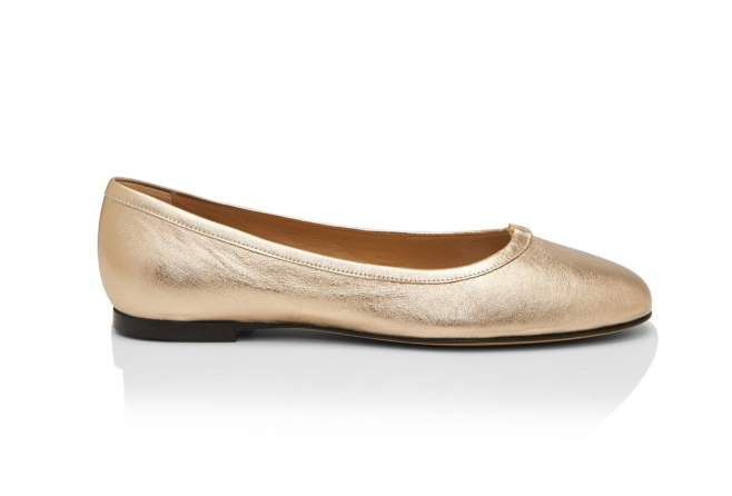 Chloe Metallic Leather Ballet Flats
