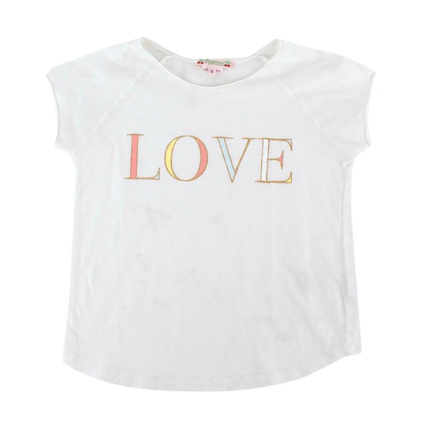 Bonpoint White Cotton Love Print T-shirt