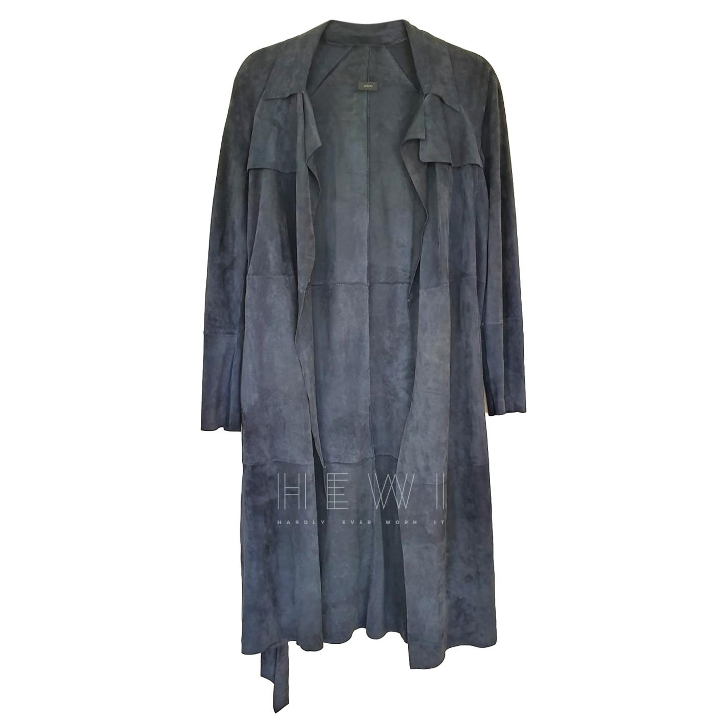 Joseph Blue Suede Duster Coat