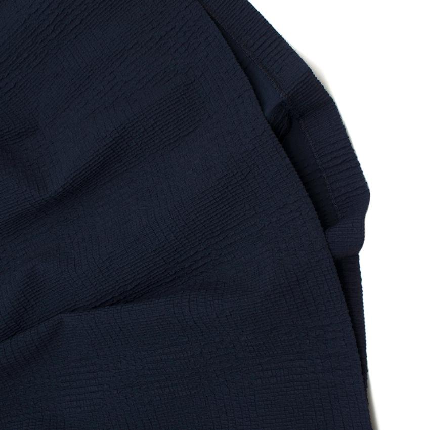 Talbot Runhoff Navy Jacquard Sleeveless A-line dress