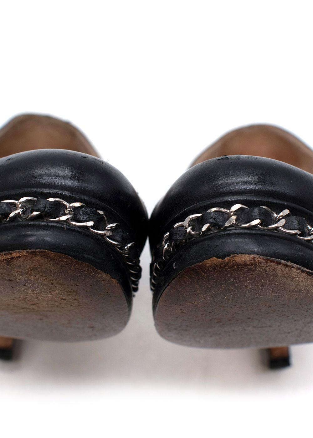 Black Chain Trimmed CC Pumps