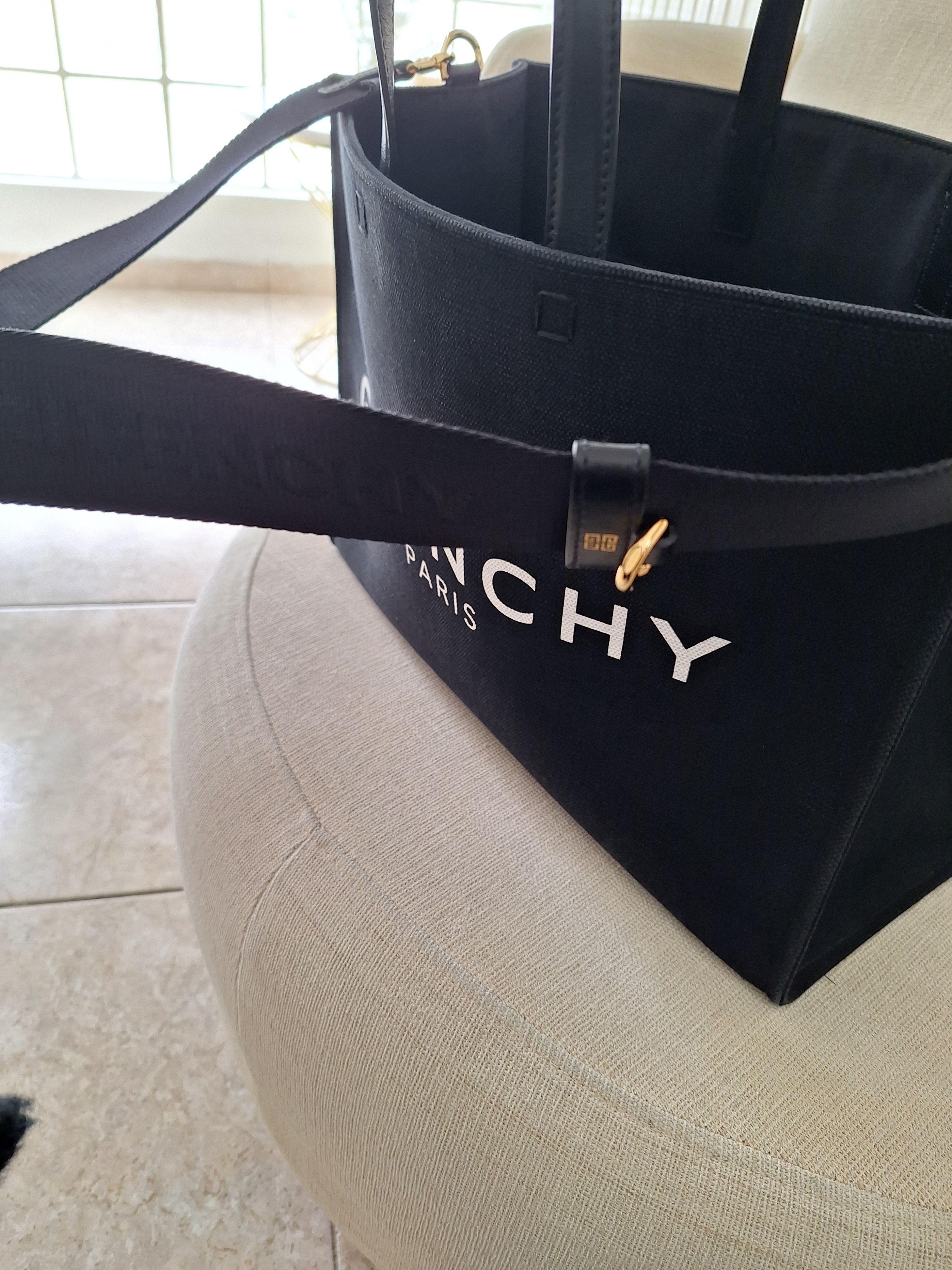 Givenchy Black Medium Canvas Shopper Tote Bag