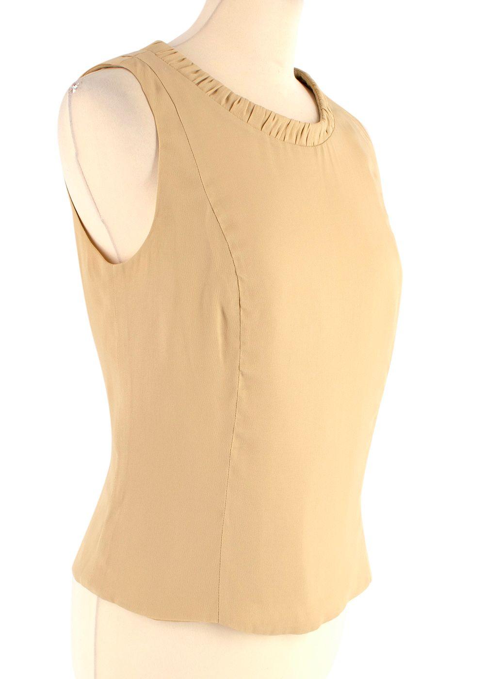 Armani Collezioni Beige Tank Top and Wide Leg Trouser Set