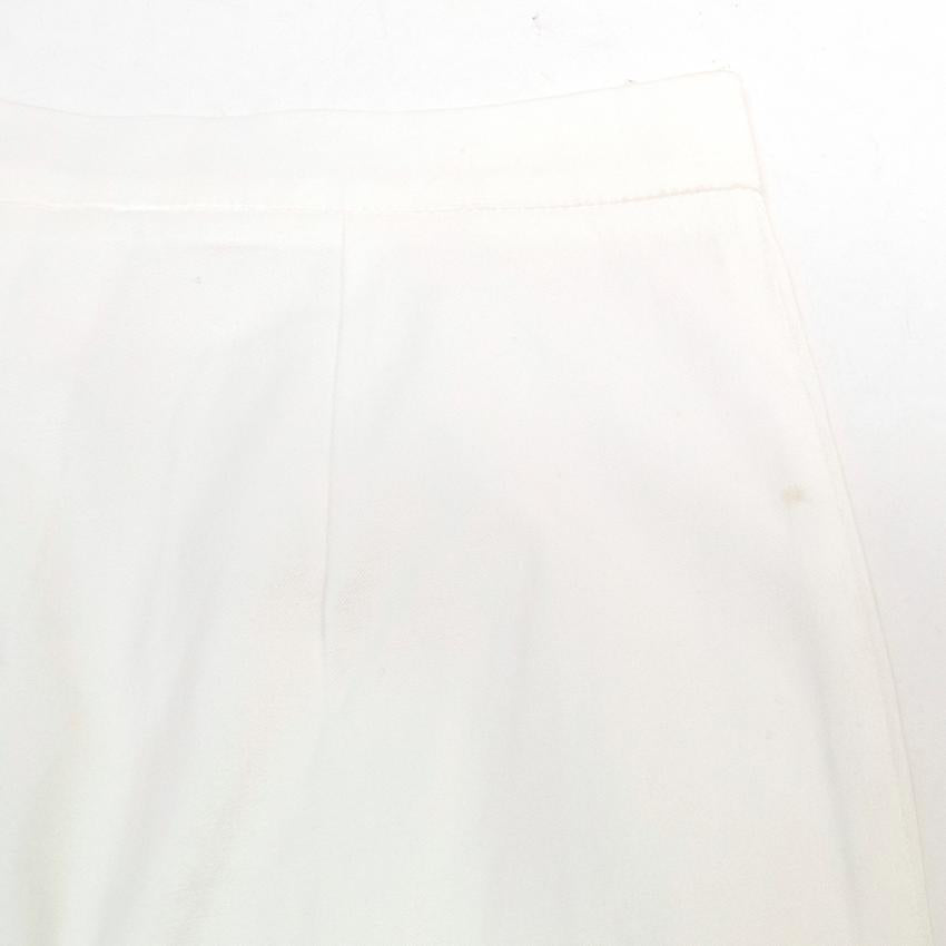 Osman Cream Skinny Trousers With Ankle Zips