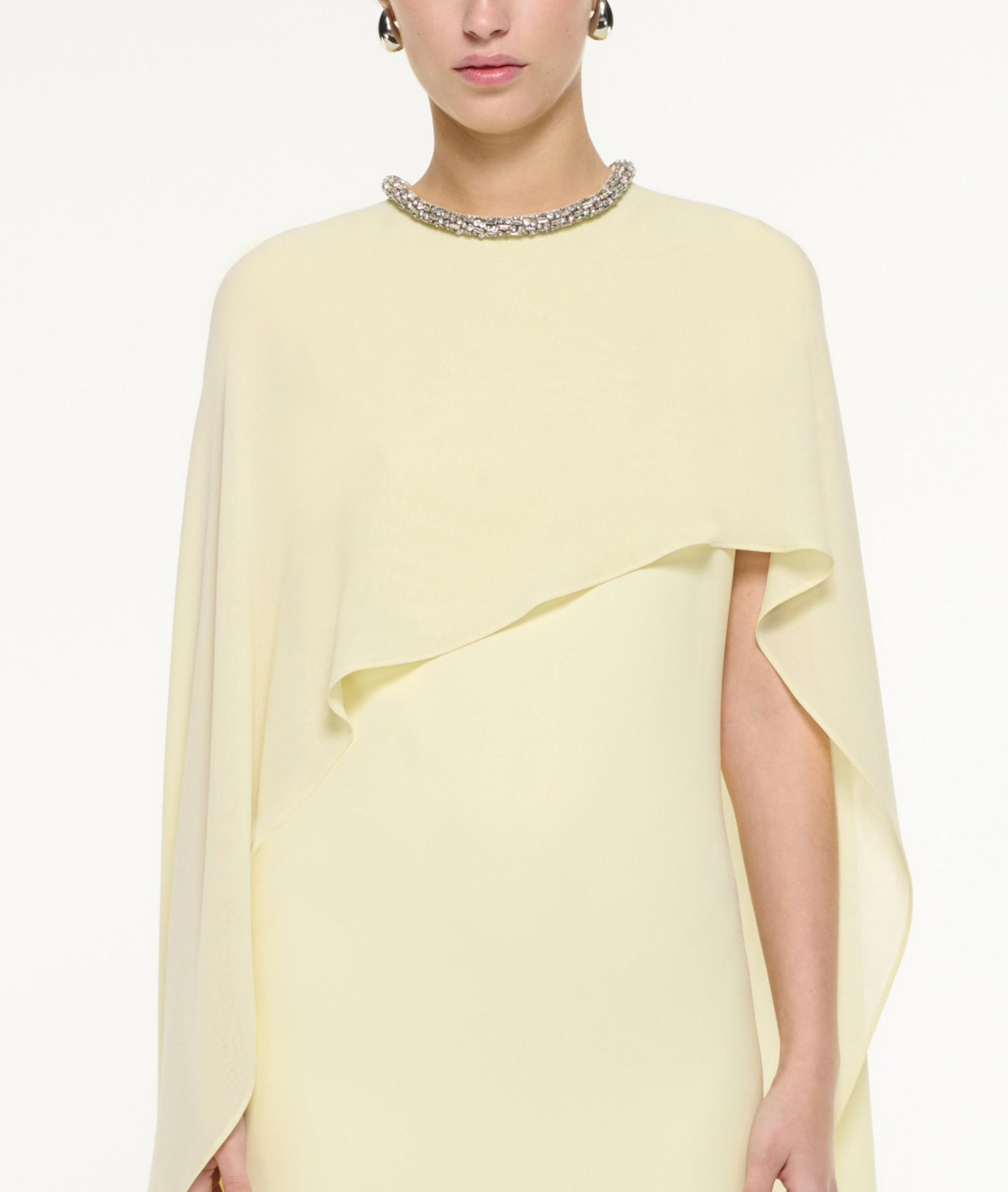 Roland Mouret Silk Cape Midi Dress