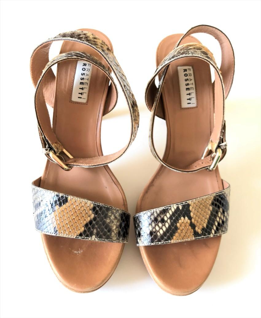 Fratelli Rossetti python-effect leather platform sandals