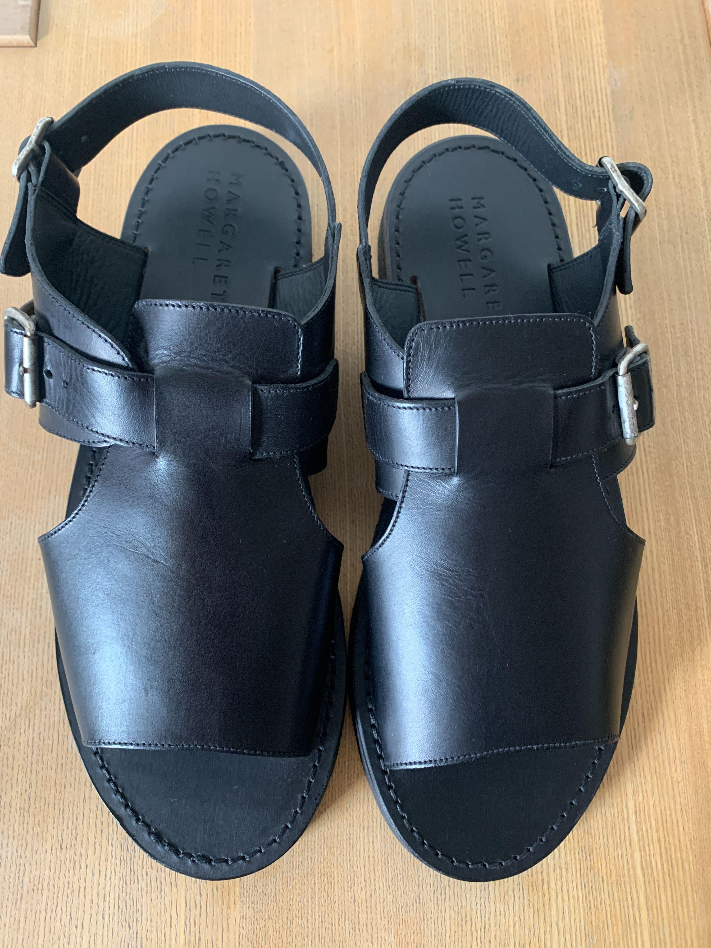 Margaret Howell Black Leather Men's Sandals
