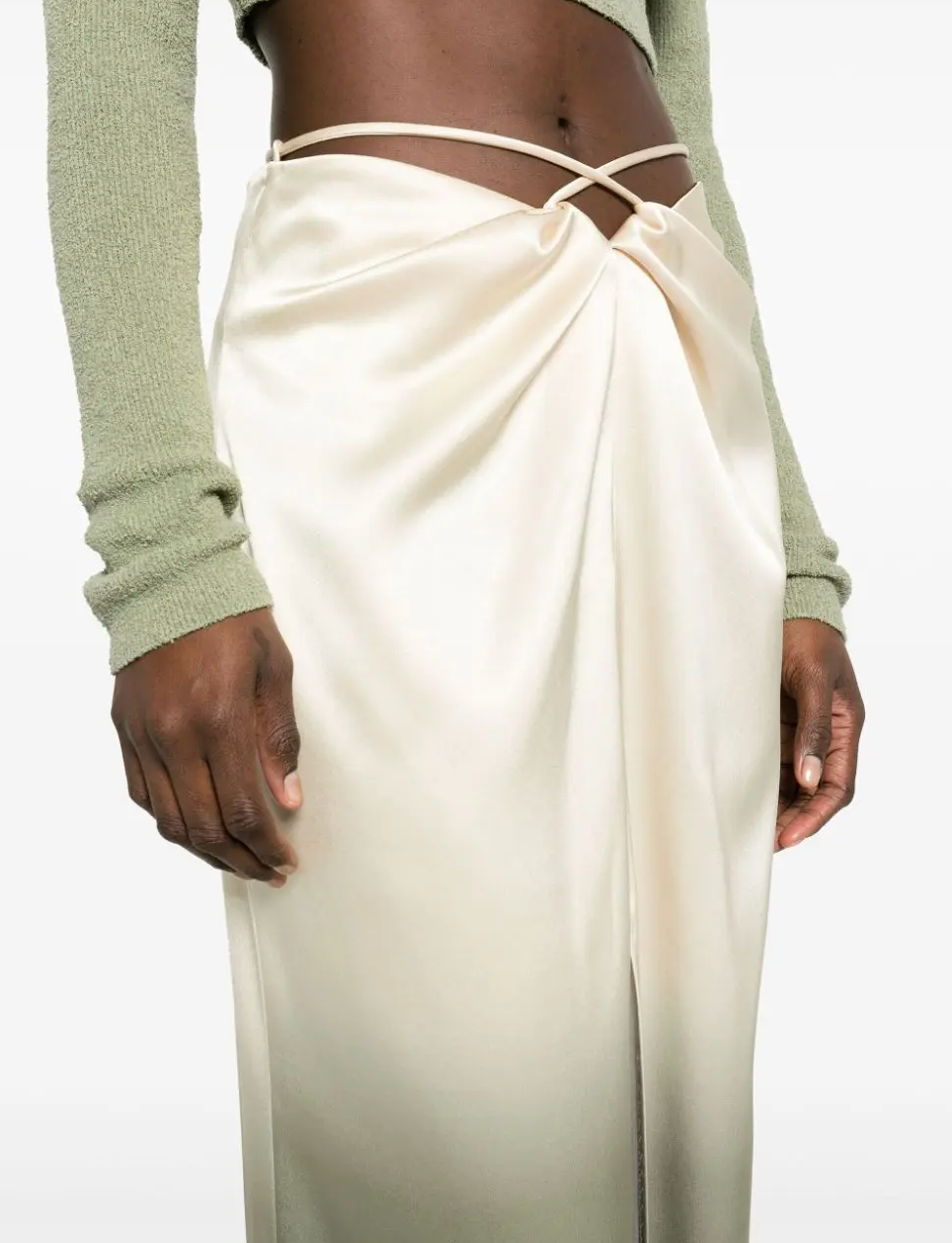 Nanushka  Ombré Satin Maxi Skirt