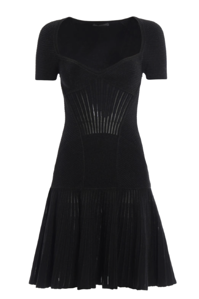 Alexander McQueen Black Wool Mini Dress