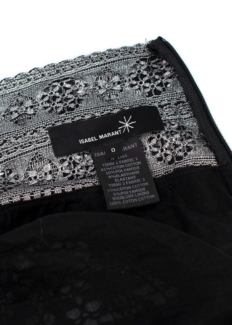 Isabel Marant Silver Crochet Tiered Mini Skirt
