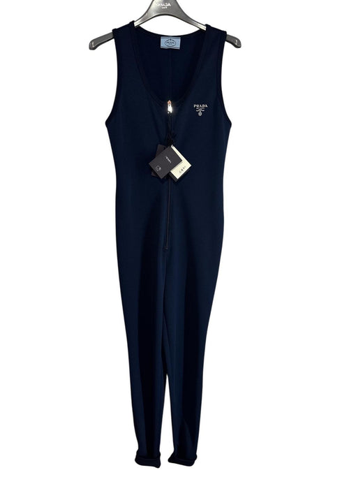 Prada Navy Blue Lycra Jumpsuit