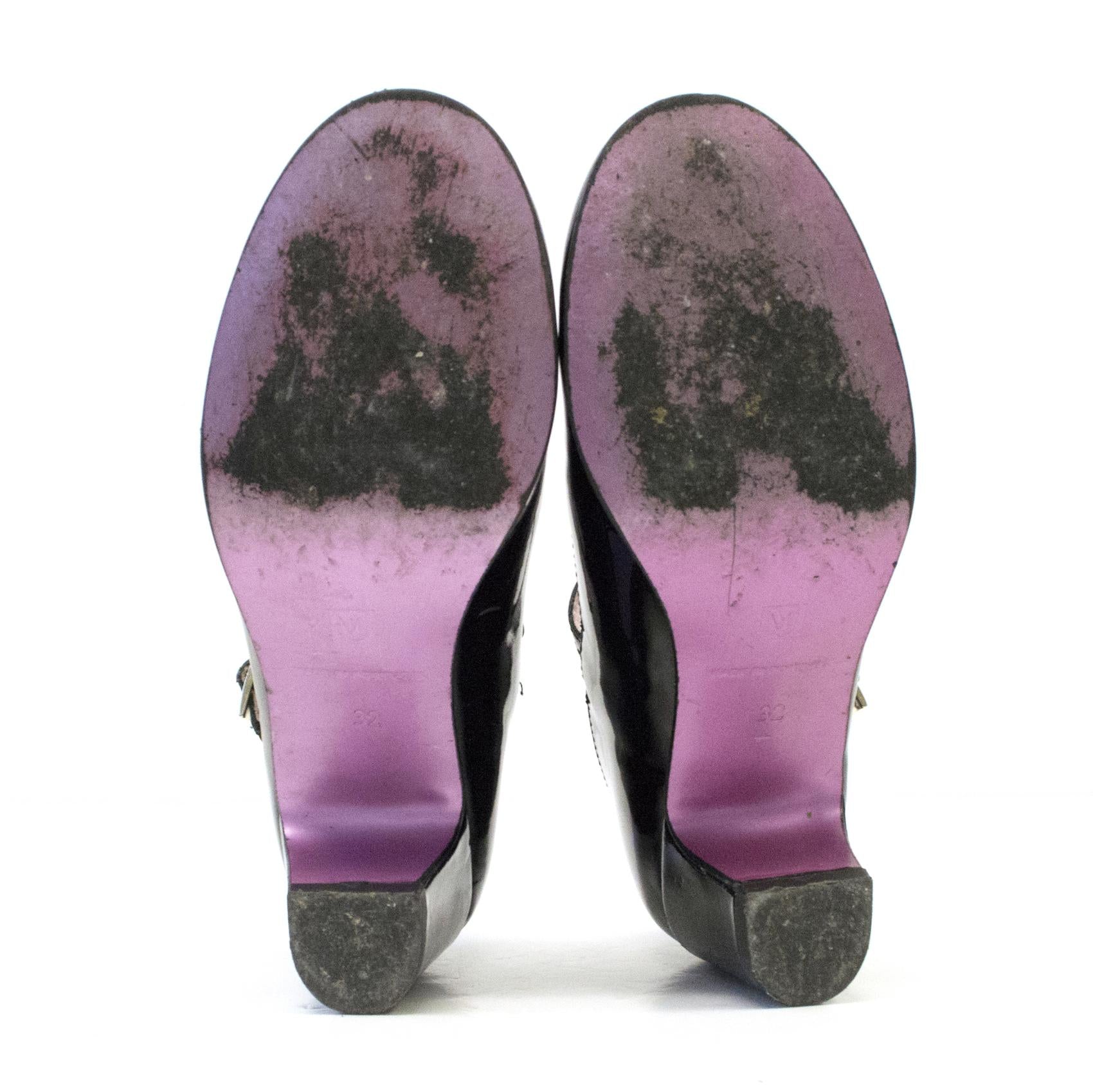 Marta Jonsson Girls Black Patent Court Shoe