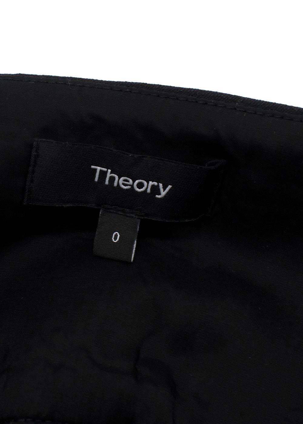 Theory Black Cotton Blend Trousers