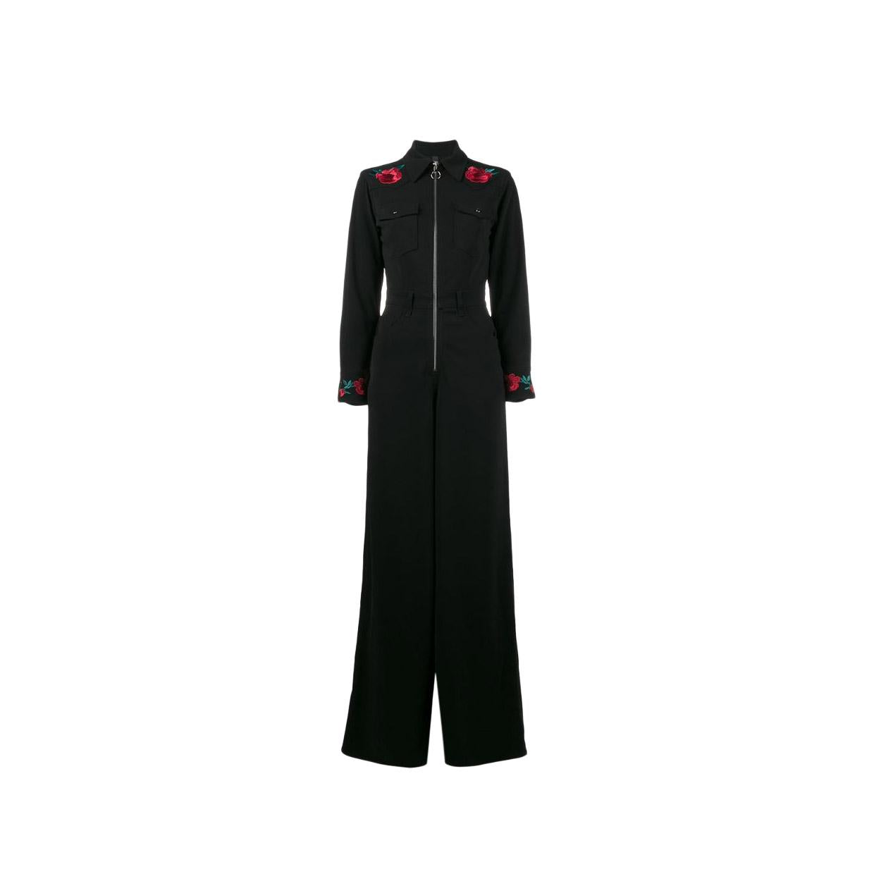 Adam Selman Floral Embroidered Jumpsuit