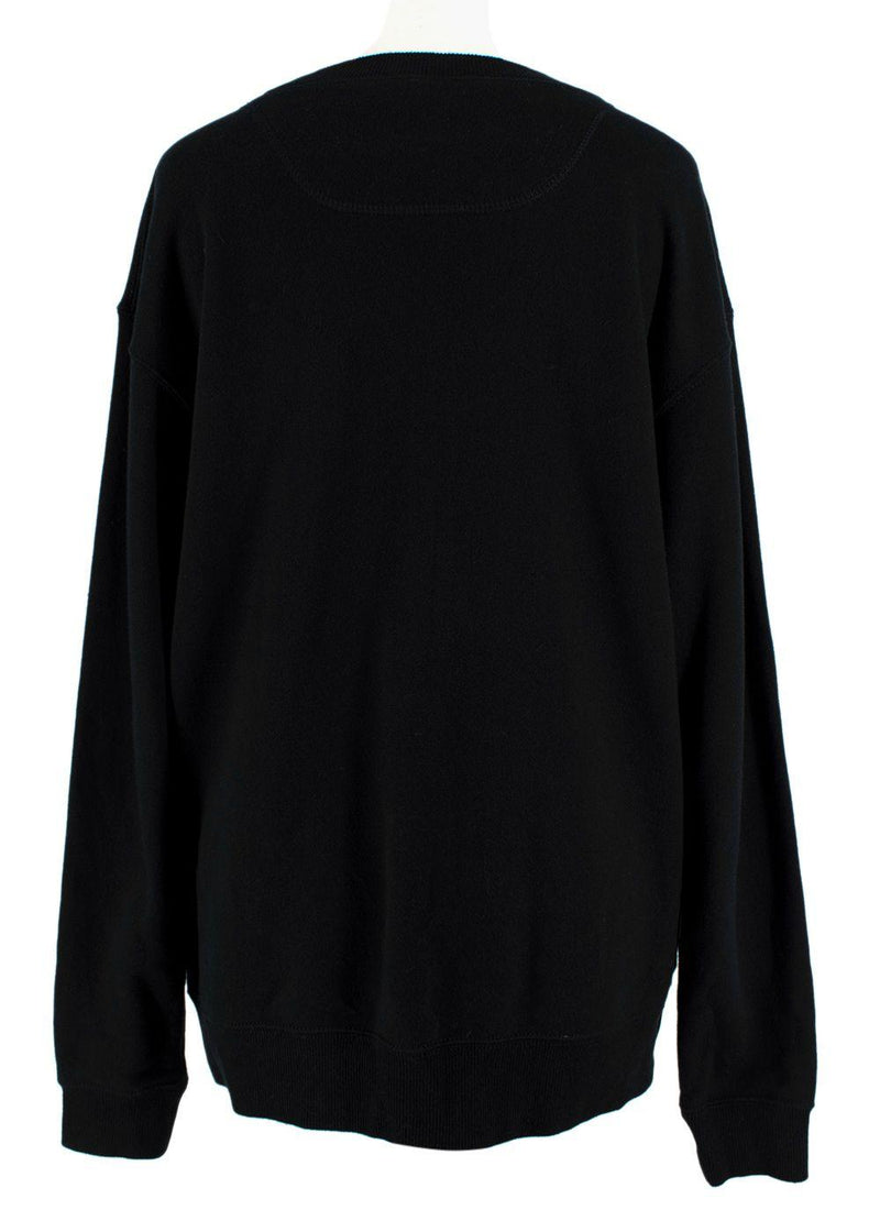 Marc Jacobs Black & Gold Beaded Logo Sweatshirt
